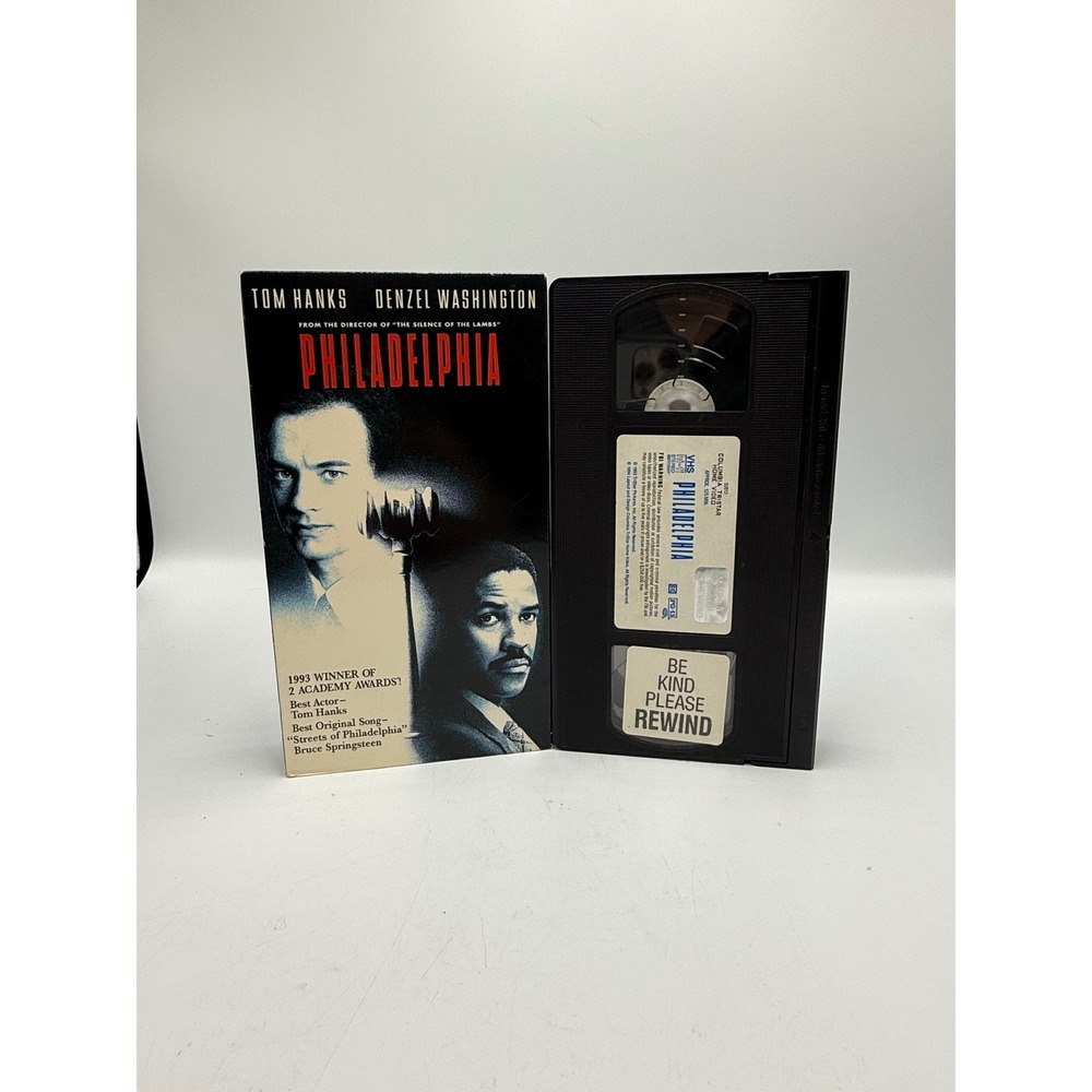 Philadelphia‎ VHS 1993 Tom Hanks Denzel Washington Columbia TriStar Drama Movie